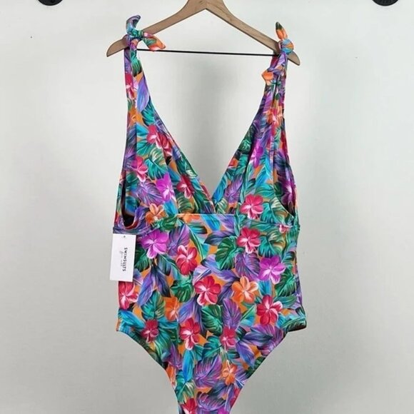 Tie shoulder one piece swimsuit - Picture 3 of 4